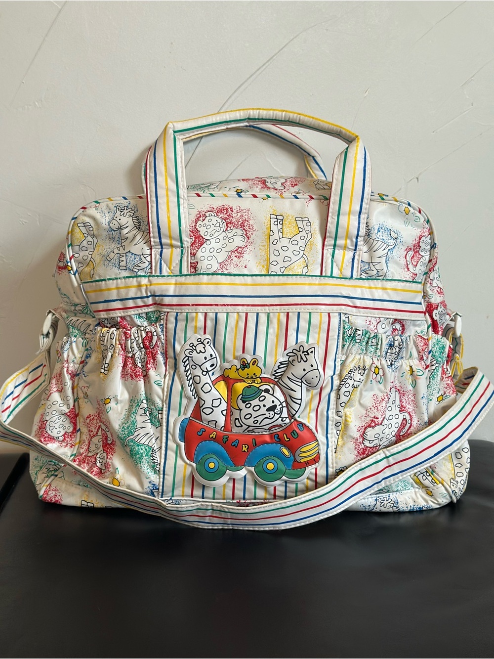 Gerber Vintage Rare Deadstock Diaper Bag Safari Squeaker EVC